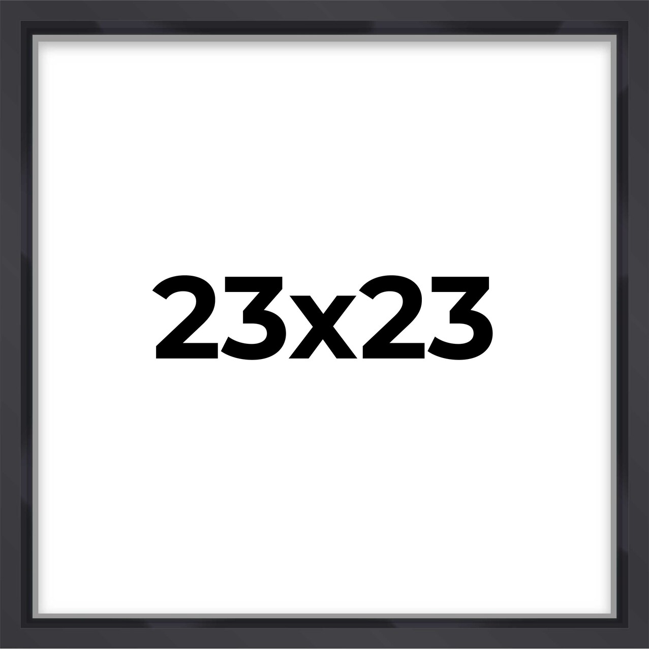 Square Shadow Box 3/4" Depth Black Picture Frame - UV Acrylic, Backing, Hanging Hardware